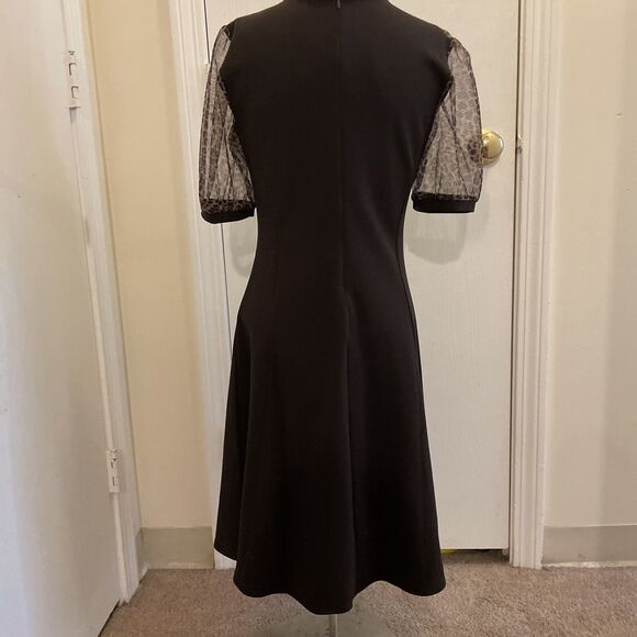 MIM'S CREAZIONI  Chocolate Leopard Sleeves Cocktail Party Dress Italy Sz M NWT - Picture 2 of 11